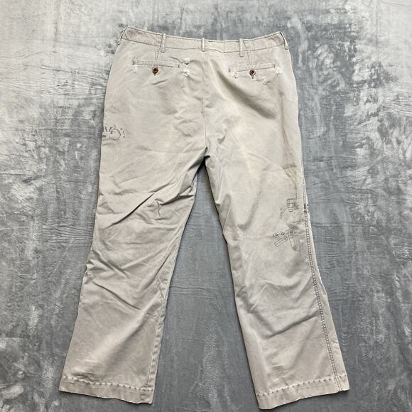 Vintage Polo Ralph Lauren Distressed Rare Customized Chino Pants Mens 38x30 - Picture 2 of 12